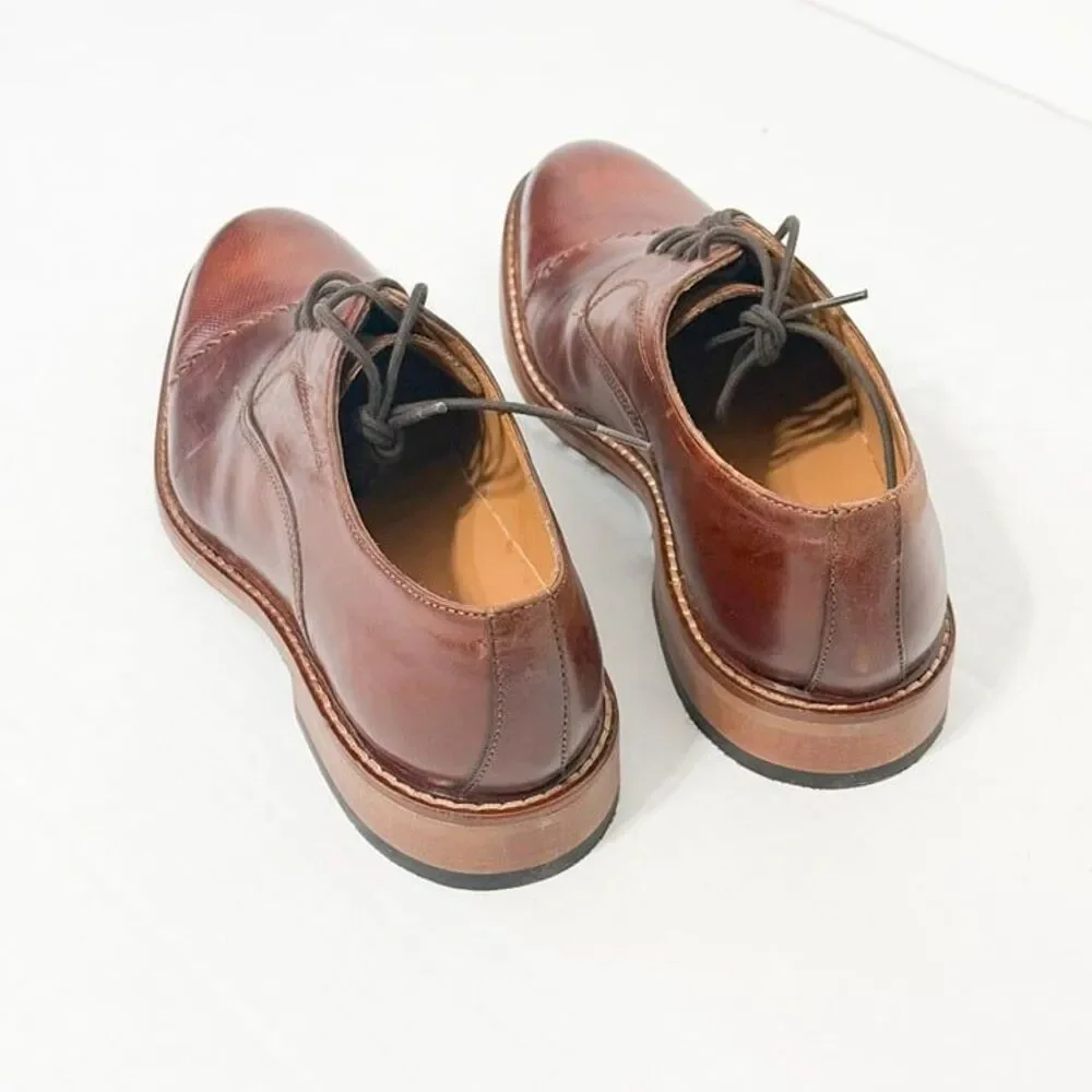 Joseph Abboud NWB Sz 8.5 Brown Essex Cap Toe Men's Oxfords Shoes